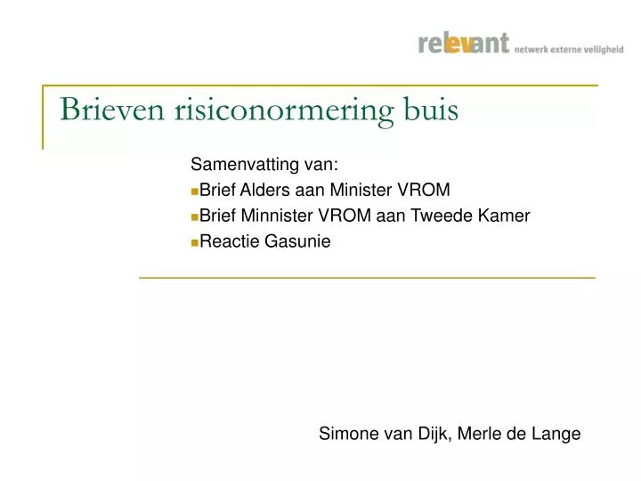 brieven risiconormering buis