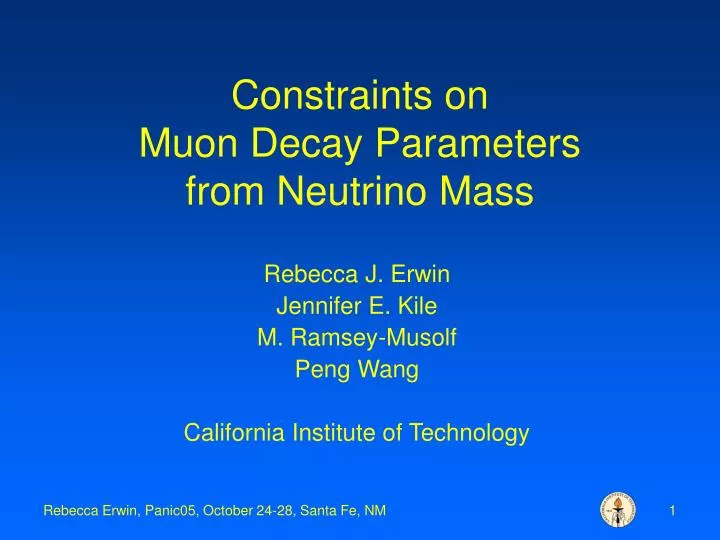 constraints on muon decay parameters from neutrino mass