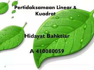 pertidaksamaan linear kuadrat