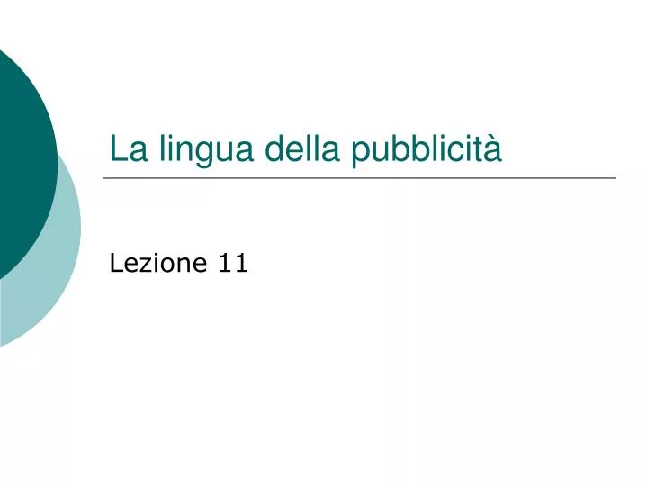 la lingua della pubblicit