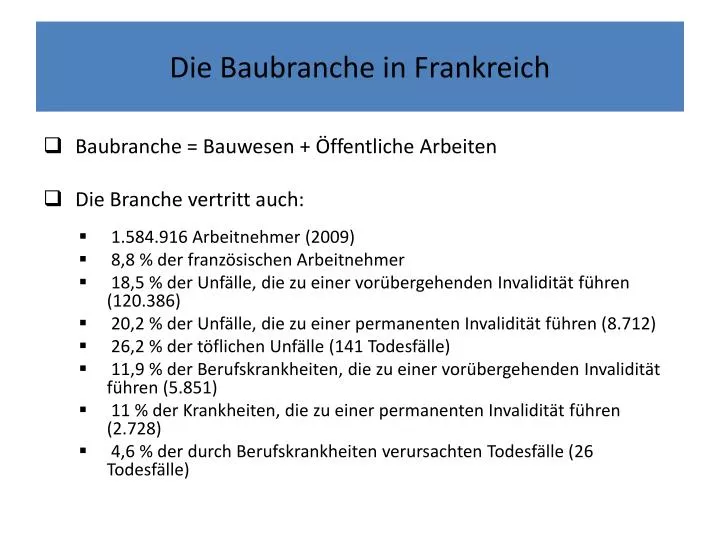 die baubranche in frankreich