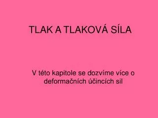tlak a tlakov s la