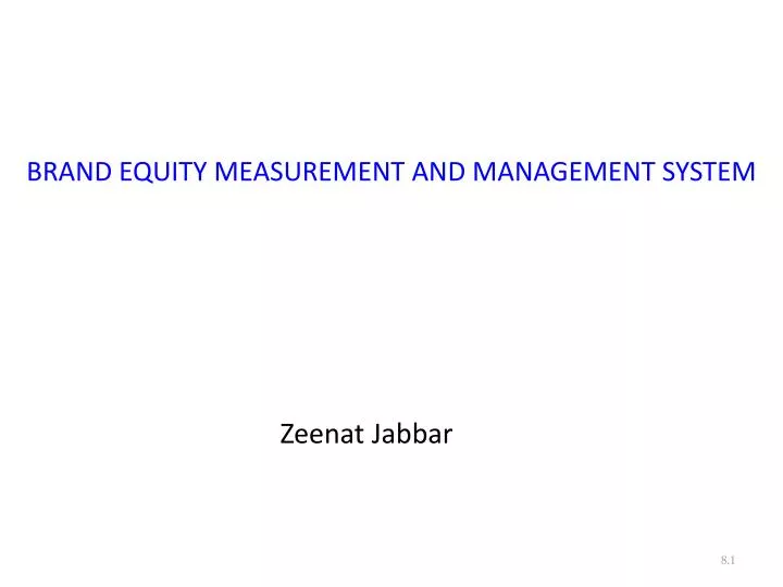 brand equity measurement and management system