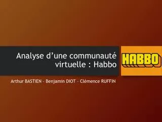 analyse d une communaut virtuelle habbo