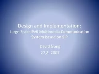 Design and Implementation: Large Scale IPv6 Multimedia Communication System based on SIP