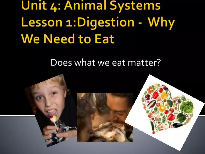 does what we eat matter