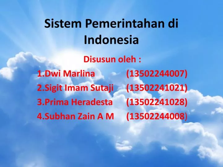 sistem pemerintahan di indonesia