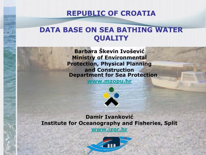 republic of croatia data base on sea bathing water quality