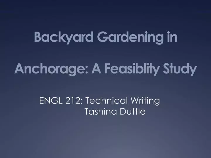 backyard gardening in anchorage a feasiblity study