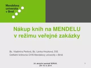 n kup knih na mendelu v re imu ve ejn zak zky
