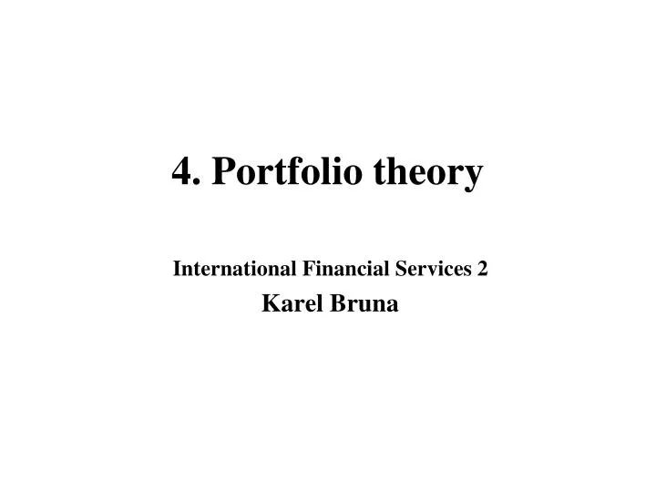 4 portfolio theory