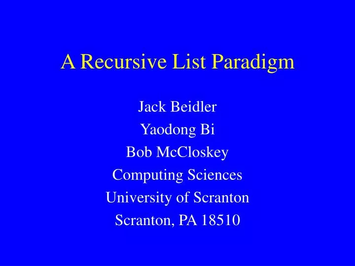 a recursive list paradigm