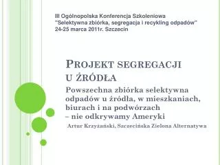 projekt segregacji u r d a