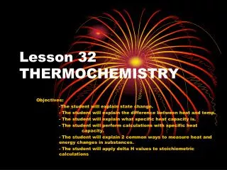 Lesson 32 THERMOCHEMISTRY