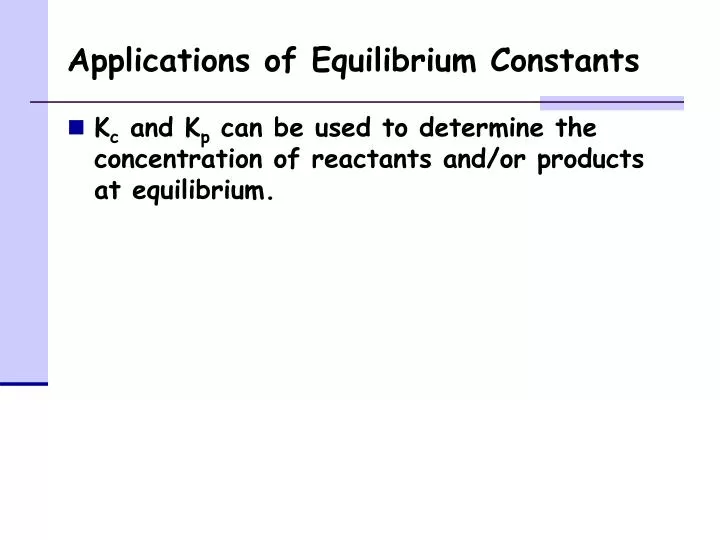 applications of equilibrium constants