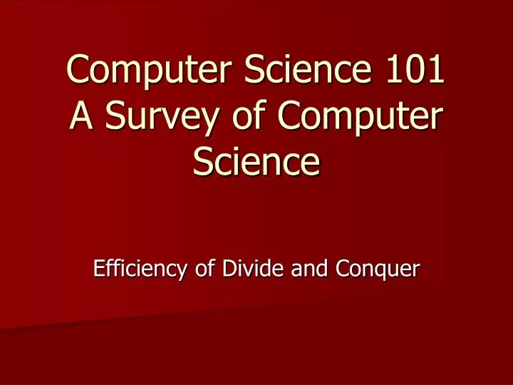 computer science 101 a survey of computer science