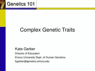 complex genetic traits