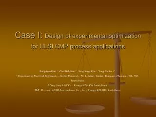 case i design of experimental optimization for ulsi cmp process applications