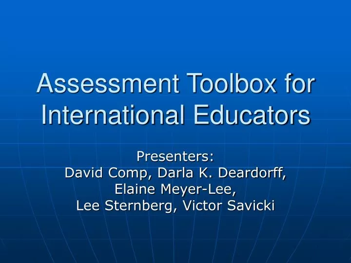 assessment toolbox for international educators