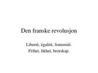 den franske revolusjon