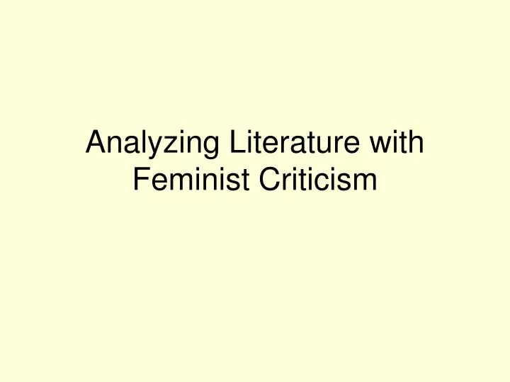 analyzing literature with feminist criticism