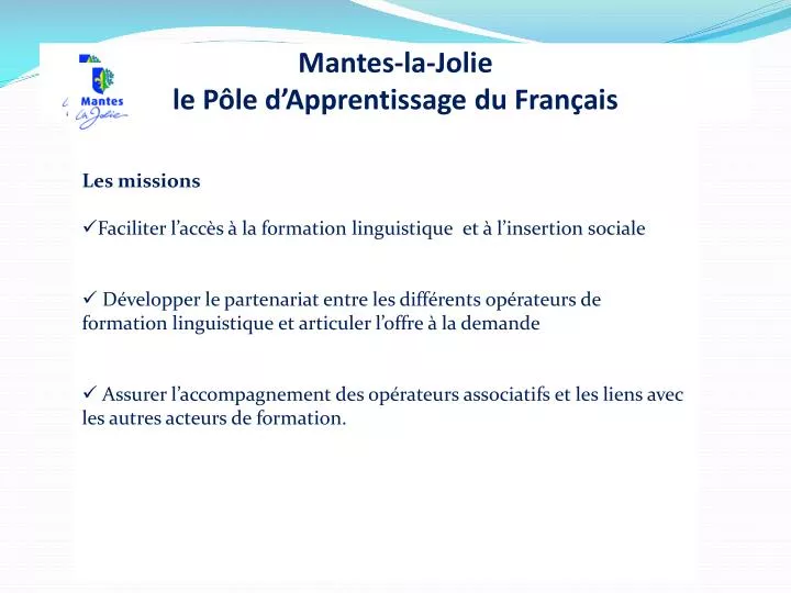 mantes la jolie le p le d apprentissage du fran ais