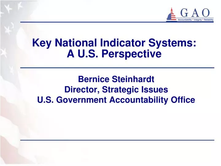 key national indicator systems a u s perspective