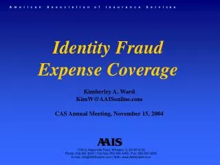 Identity Fraud Expense Coverage