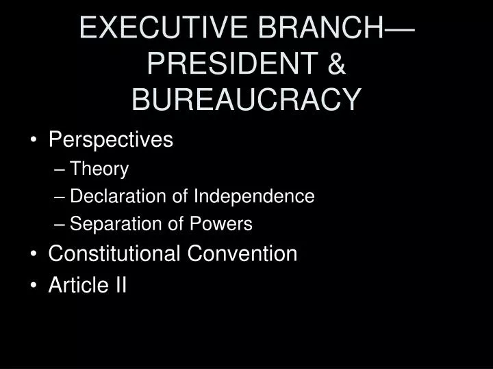 executive branch president bureaucracy