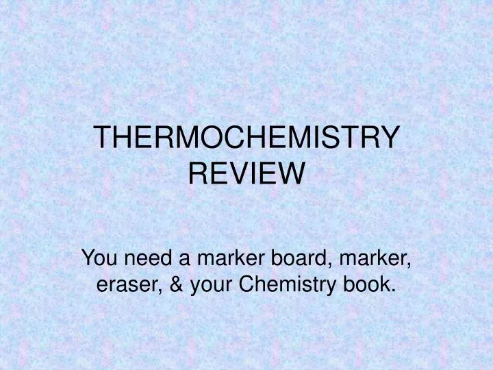 thermochemistry review