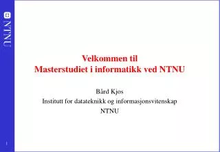 velkommen til masterstudiet i informatikk ved ntnu