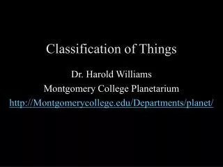 Classification of Things