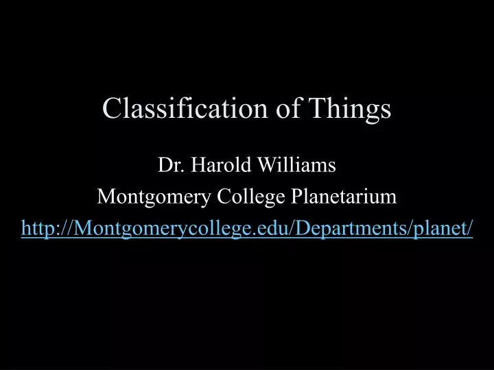 classification of things