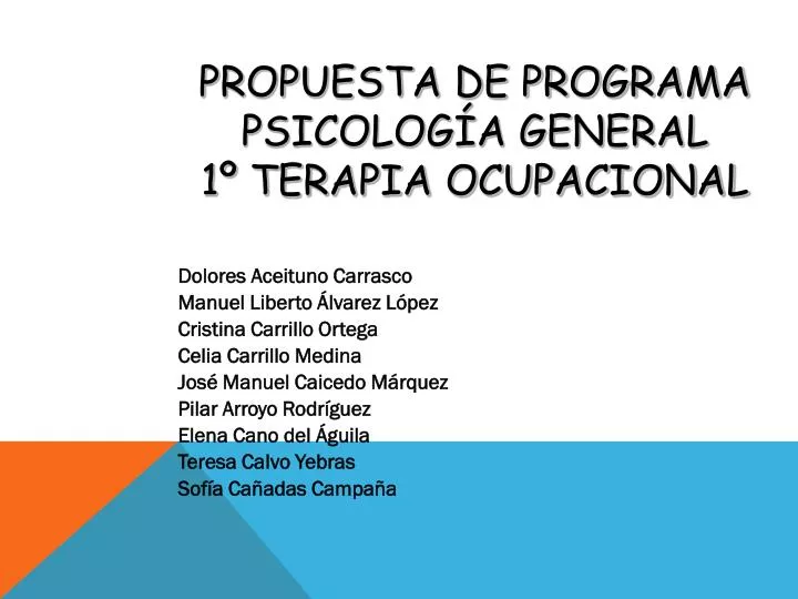 propuesta de programa psicolog a general 1 terapia ocupacional