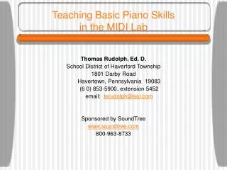 Teaching Basic Piano Skills in the MIDI Lab