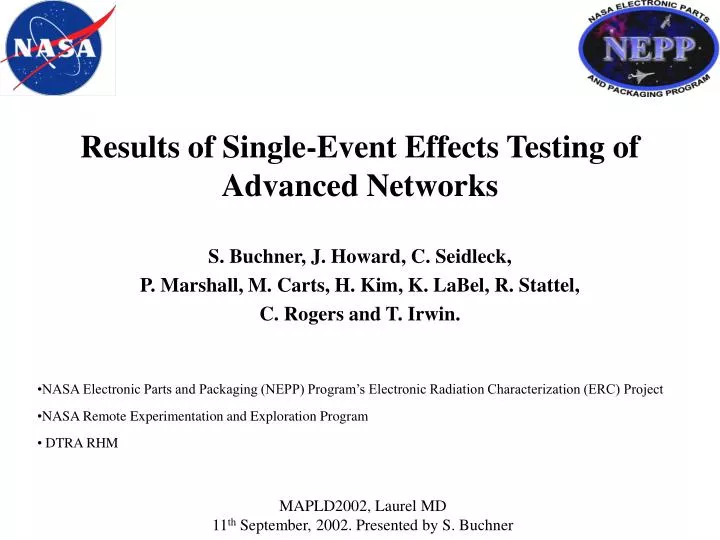 results of single event effects testing of advanced networks
