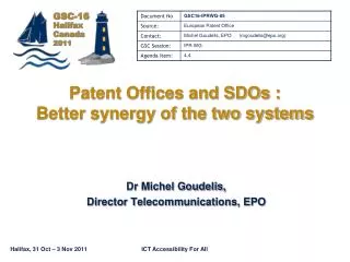 Patent Offices and SDOs : Better synergy of the two systems