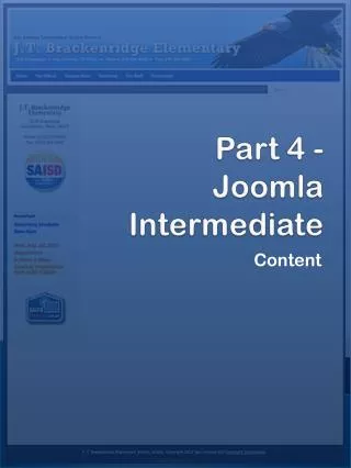 Part 4 - Joomla Intermediate