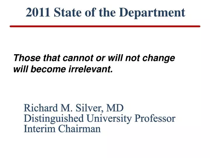 2011 state of the department