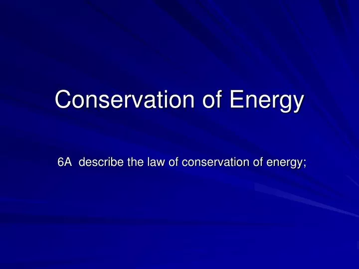 conservation of energy