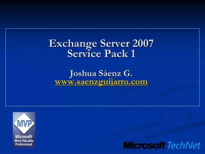 exchange server 2007 service pack 1 joshua s enz g www saenzguijarro com