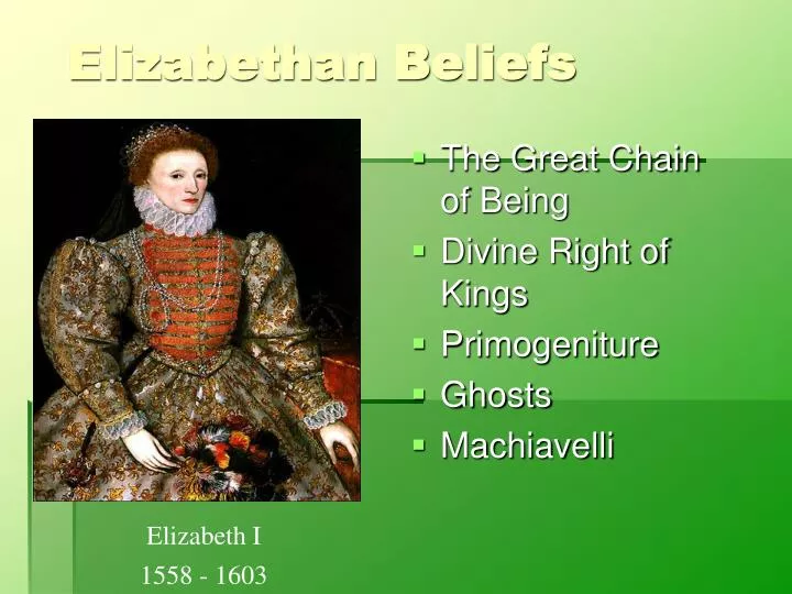 elizabethan beliefs