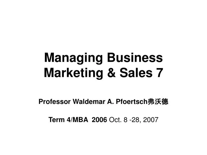 managing business marketing sales 7