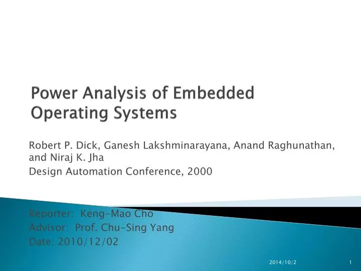 power analysis of embedded operating systems