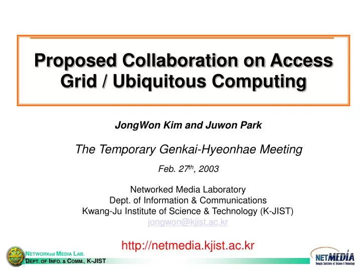 proposed collaboration on access grid ubiquitous computing
