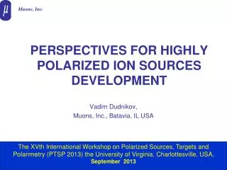 PERSPECTIVES FOR HIGHLY POLARIZED ION SOURCES DEVELOPMENT
