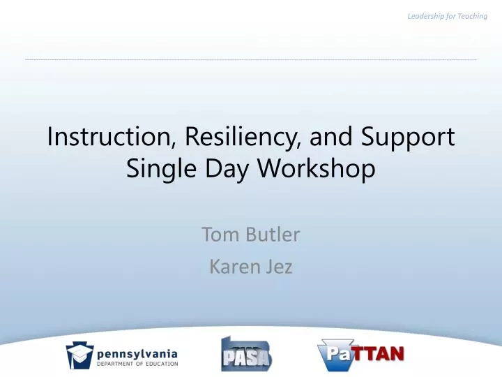 instruction resiliency and support single day workshop