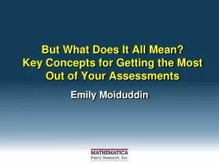 but what does it all mean key concepts for getting the most out of your assessments