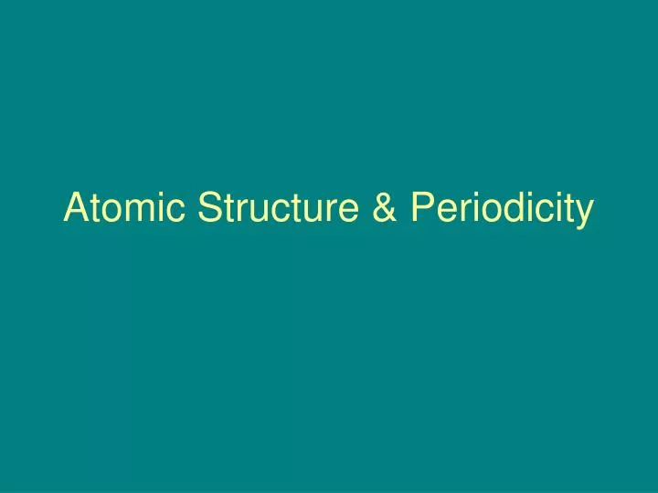 atomic structure periodicity