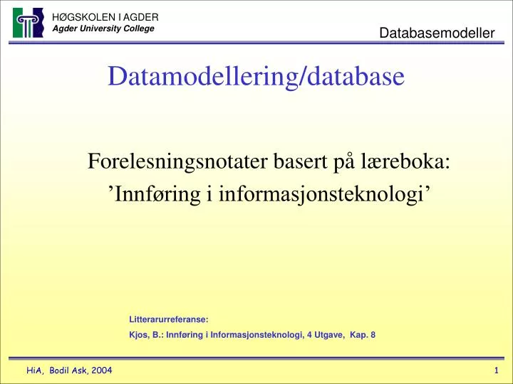 datamodellering database